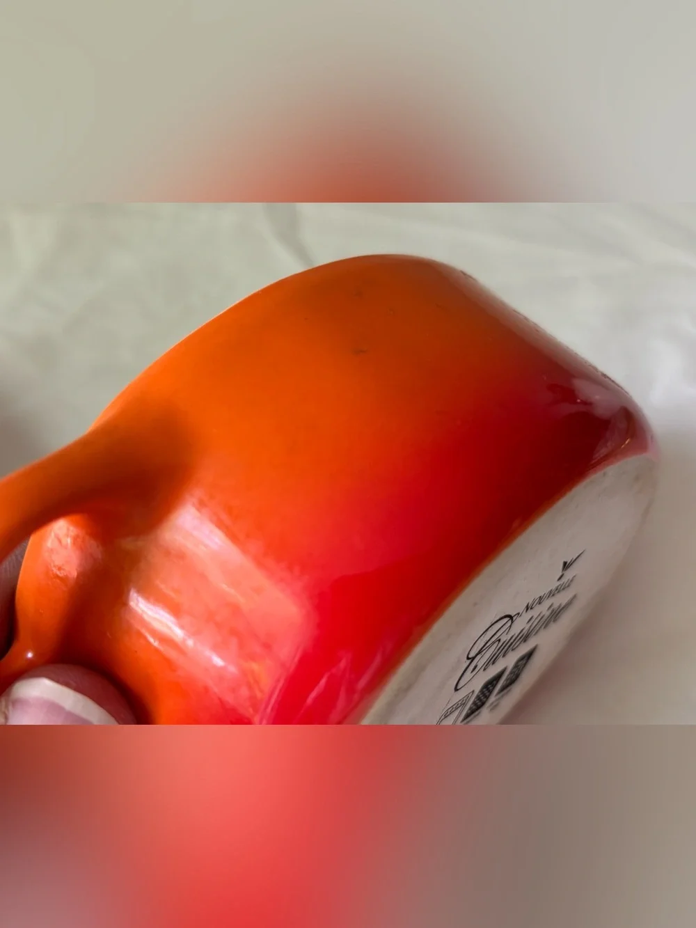 Orange Gradient Ceramic Dutch Oven with Black Knob